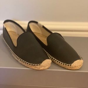 Soludos Black Leather Espadrilles